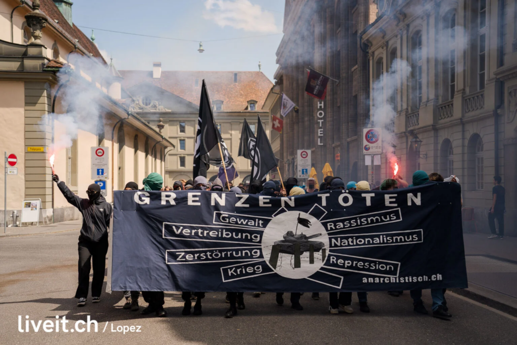 Demonstration "Grenzen Töten" in Bern am 14.5.2022